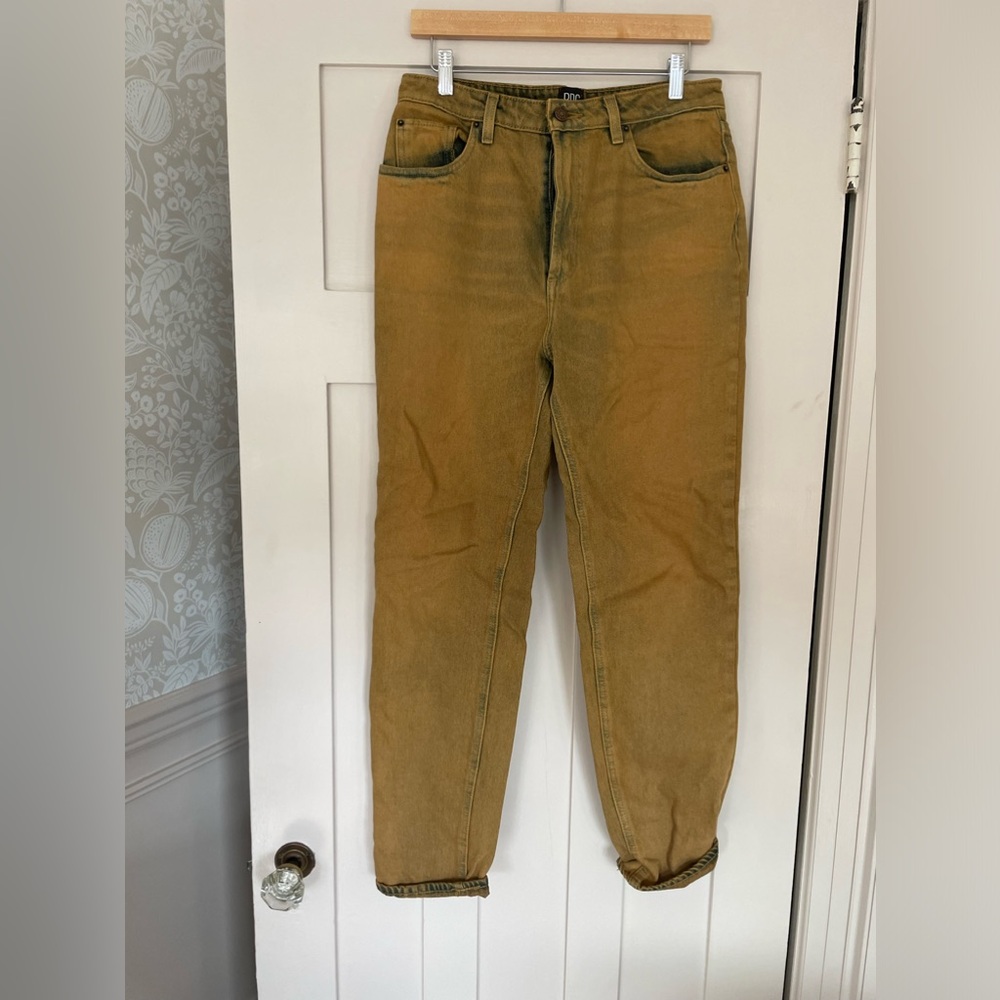 BDG Yellow/Navy Mom Rise Jeans - Size 30